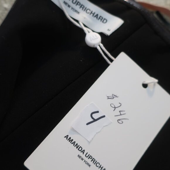 NWT Womens Amanda Uprichard Black Strapless Midi Dress M - Picture 13 of 13